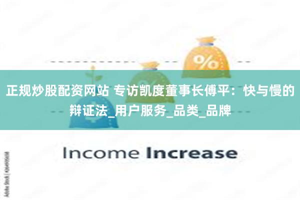 正规炒股配资网站 专访凯度董事长傅平：快与慢的辩证法_用户服务_品类_品牌