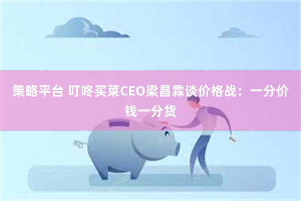 策略平台 叮咚买菜CEO梁昌霖谈价格战：一分价钱一分货