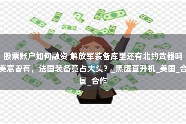 股票账户如何融资 解放军装备库里还有北约武器吗？美意曾有，法国装备竟占大头？_黑鹰直升机_美国_合作